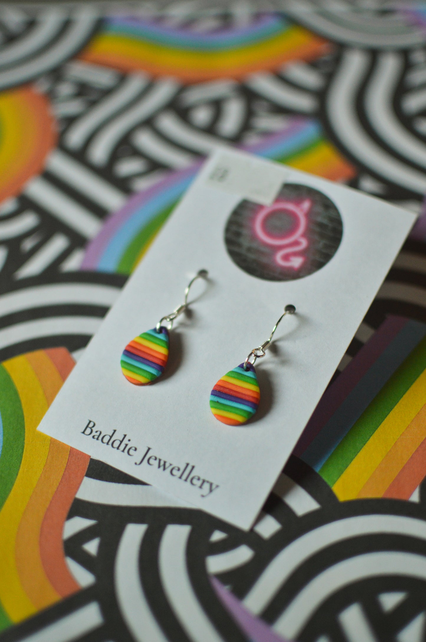 Rainbow Tear Drop Earrings