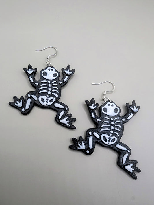 Skeleton Frog Earrings